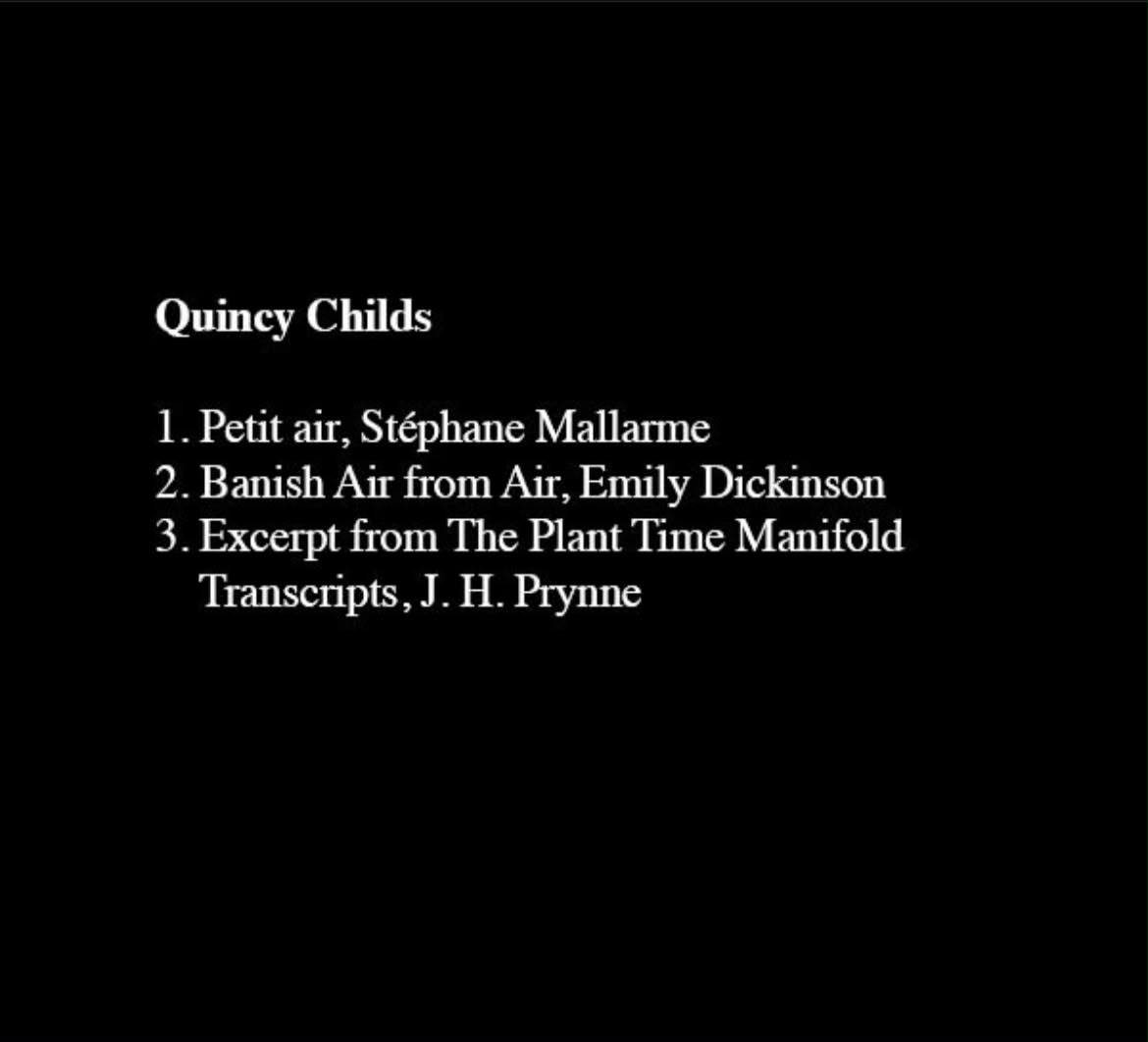 Quincy Childs's three selections